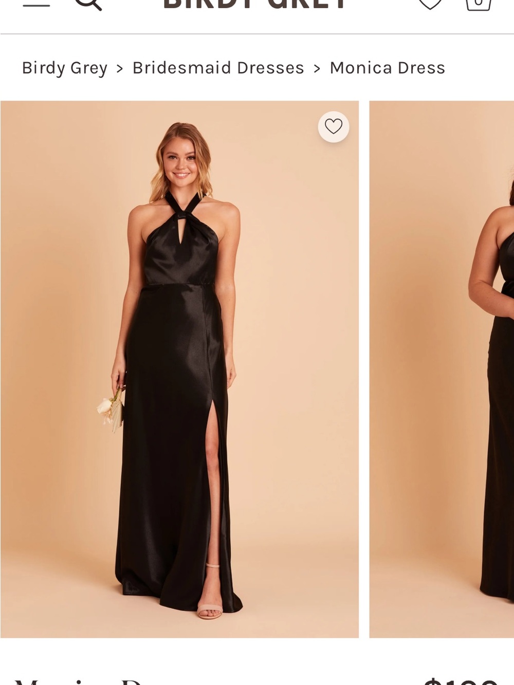 Birdy Grey Bridesmaid Black Monica Halter Satin Maxi Dress